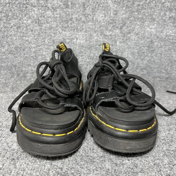 Dr. Martens Nartilla Sandals Womens Size 7 Black Platform Gladiator Lace Up - Picture 2 of 9